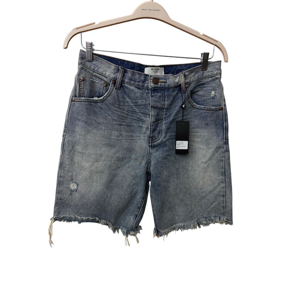 NWT One Teaspoon Men's Size M Mr Classic Blue Denim Cut Off Casual Jean Shorts